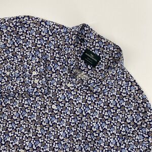 Rodd & Gunn Shirt Mens Extra Large Blue Floral Rose Sports Fit Italian Fabric XL